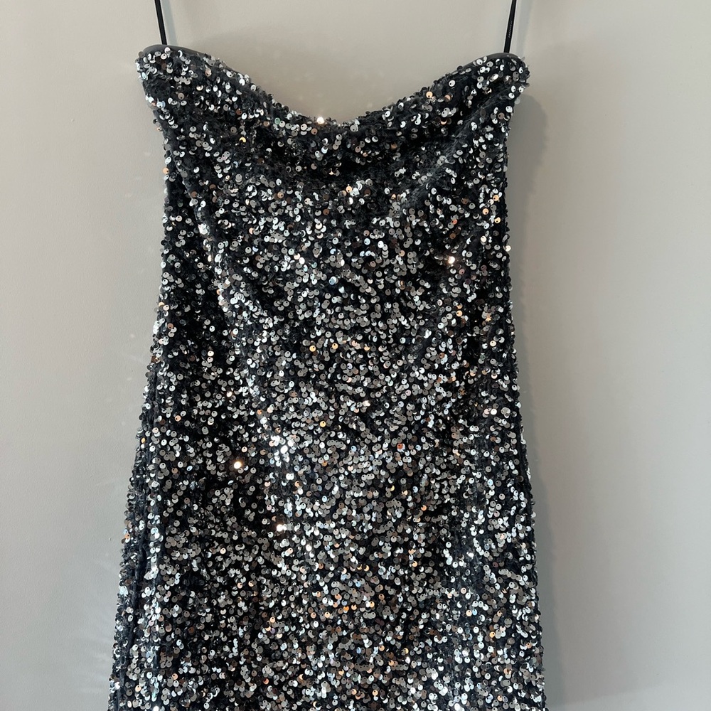 Forever 21 Silver Sequin Mini Dress